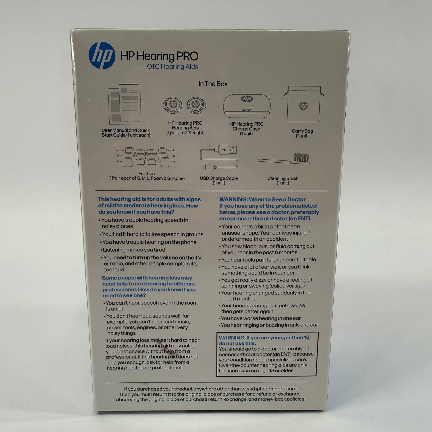 New hp Hearing Pro OTC Black