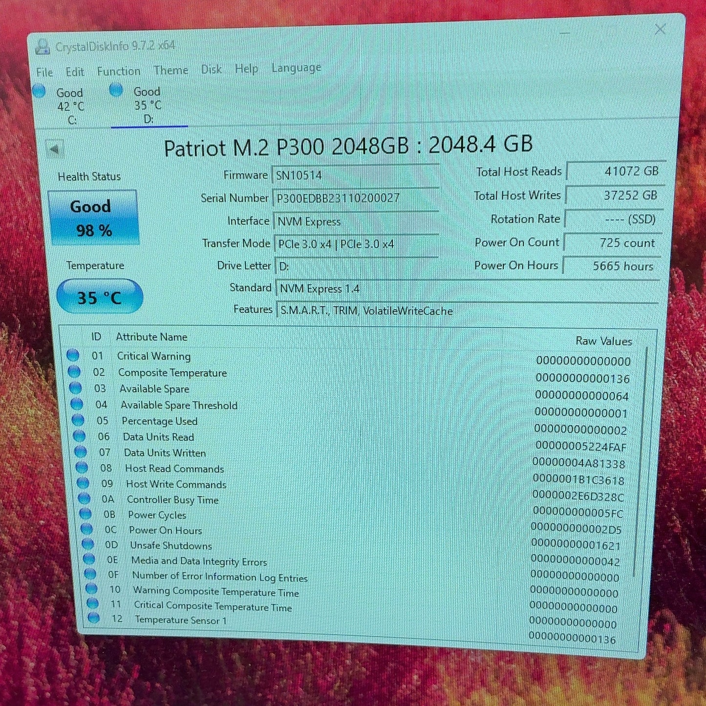 Patriot 2280mm P300 2TB M.2 NVMe Gen 3.0 x 4 SSD P300P2TBM28