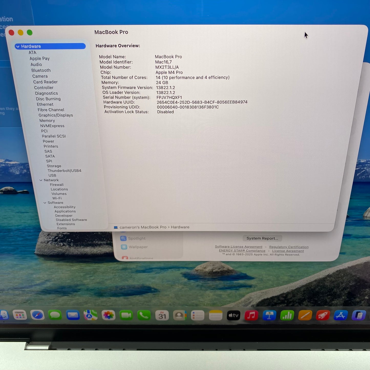 2024 Apple MacBook Pro 16" M4 Pro 20C GPU 4.5GHz 24GB RAM 512GB SSD MX2T3LL/A