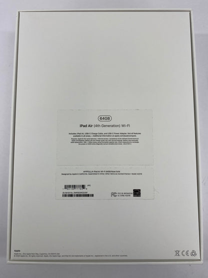 WiFi Only Apple iPad Air 4th Gen 64GB Rose Gold MYFP2LL/A