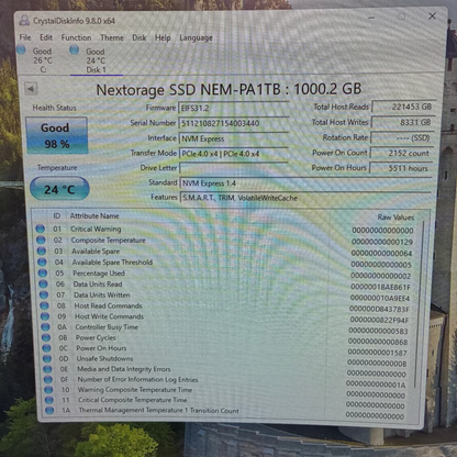 Nextorage 1TB M.2 SSD NEM-PA1TB