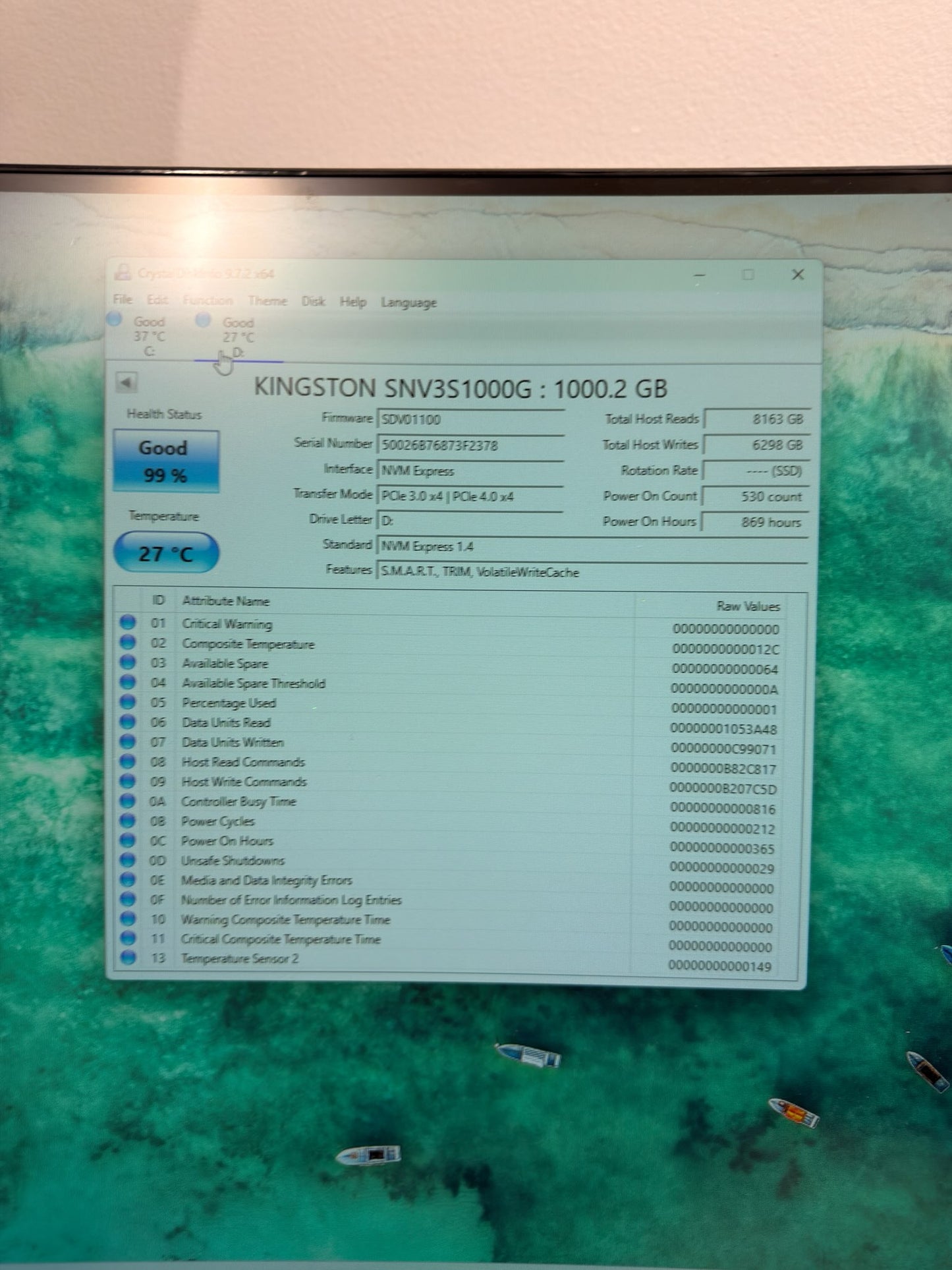 Kingston 2280mm SNV3S 1TB M.2 NVMe Gen 4.0 x 4 SSD