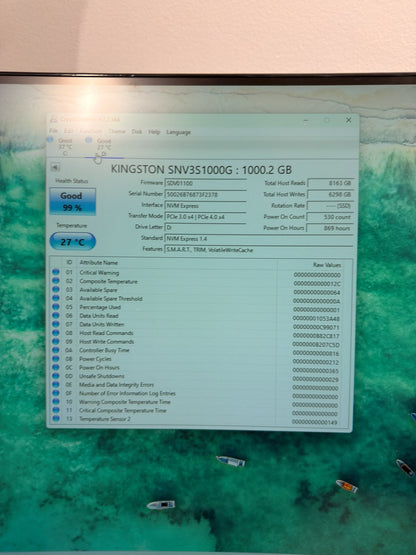 Kingston 2280mm SNV3S 1TB M.2 NVMe Gen 4.0 x 4 SSD