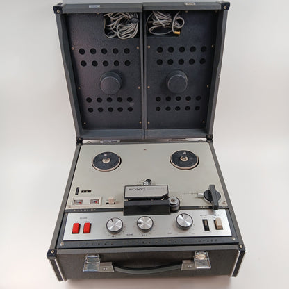 SONY TC 200 Stereo TAPECORDER w/ Detachable Speakers + 2x Film Reels [READ]