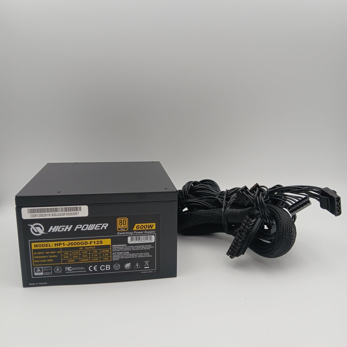 High Power 600W HP1-J600GD-F12S 80 Plus Gold Non Modular Switching Power Supply