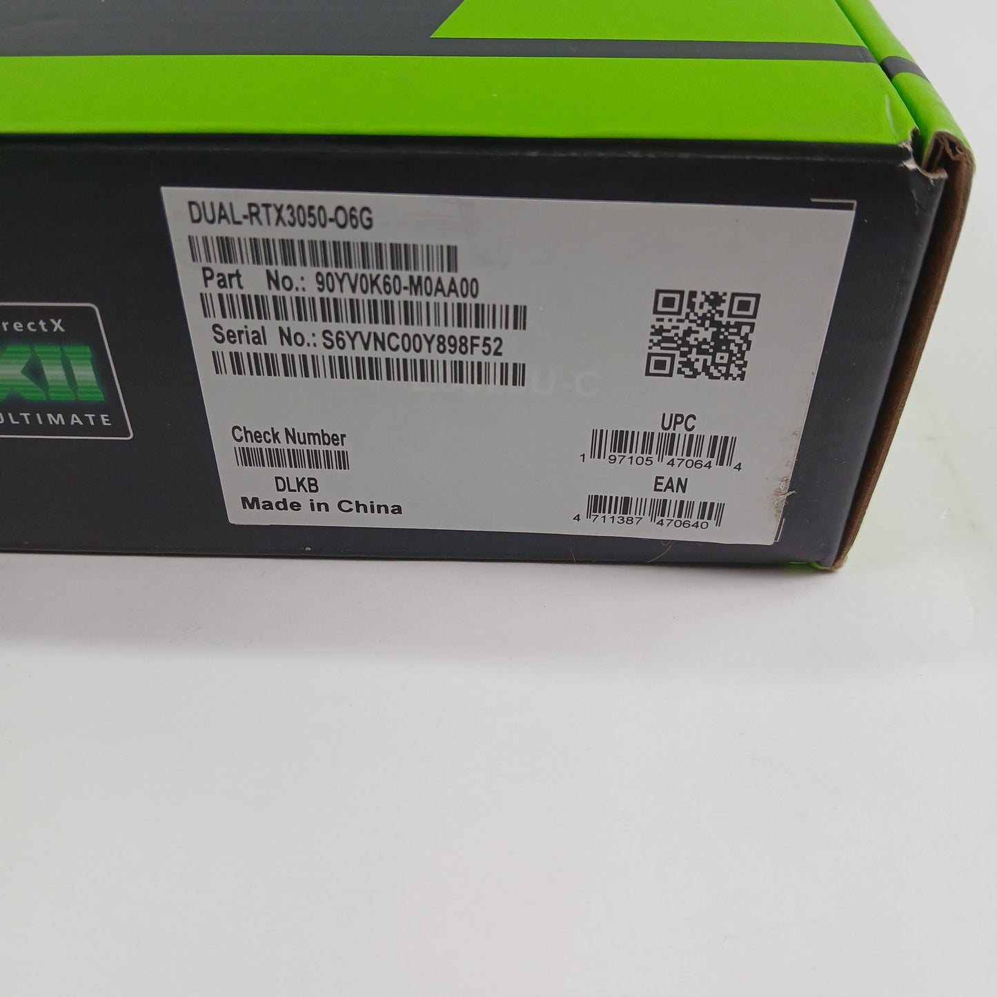 Asus GeForce RTX 3050 6GB GDDR6 Graphics Card DUAL-RTX3050-O6G