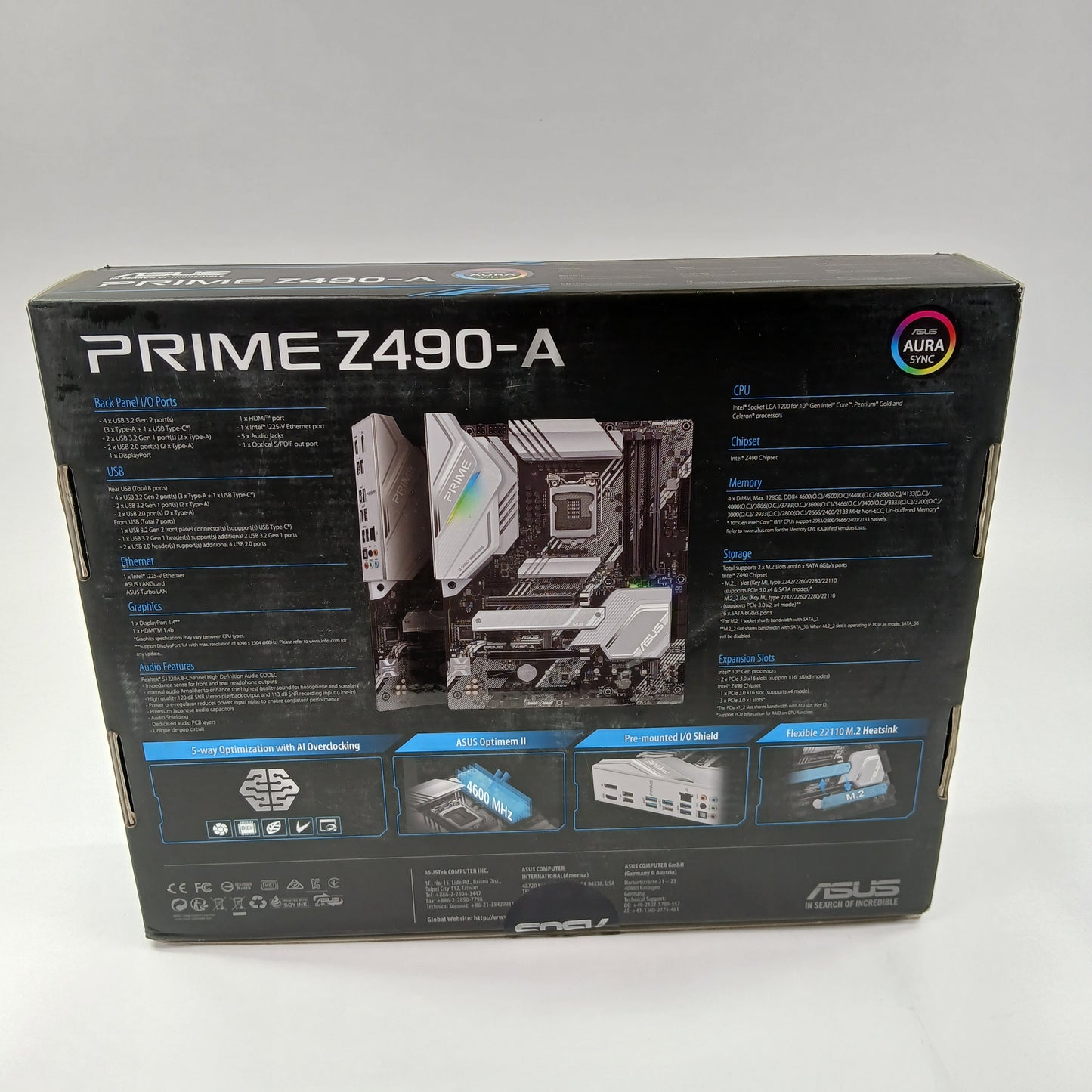Asus Prime Z490-A LGA 1200 ATX