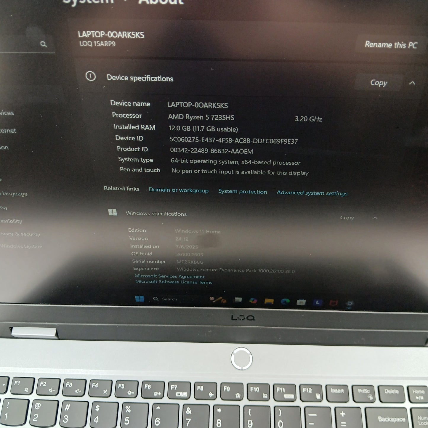 Lenovo LOQ 15ARP9 15.6" Ryzen 5 7235HS 12GB RAM 512GB GeForce RTX 4050 Warranty
