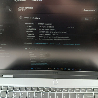 Lenovo LOQ 15ARP9 15.6" Ryzen 5 7235HS 12GB RAM 512GB GeForce RTX 4050 Warranty