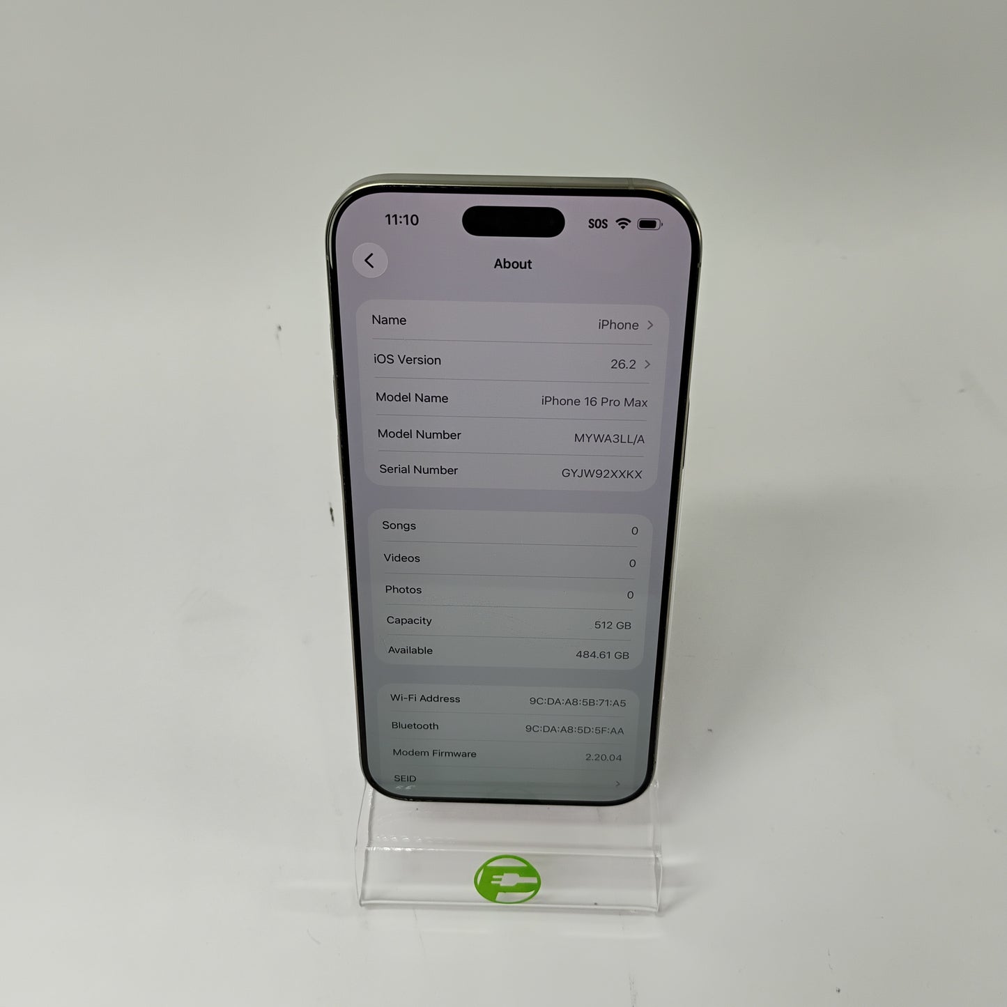 Factory Unlocked Apple iPhone 16 Pro Max 512GB Natural Titanium MYWA3LL/A